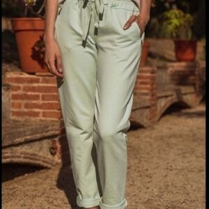 Gap Women's Cotton & Rayon Pull On Loose Relaxed Fit Pants Mint Green Size XS